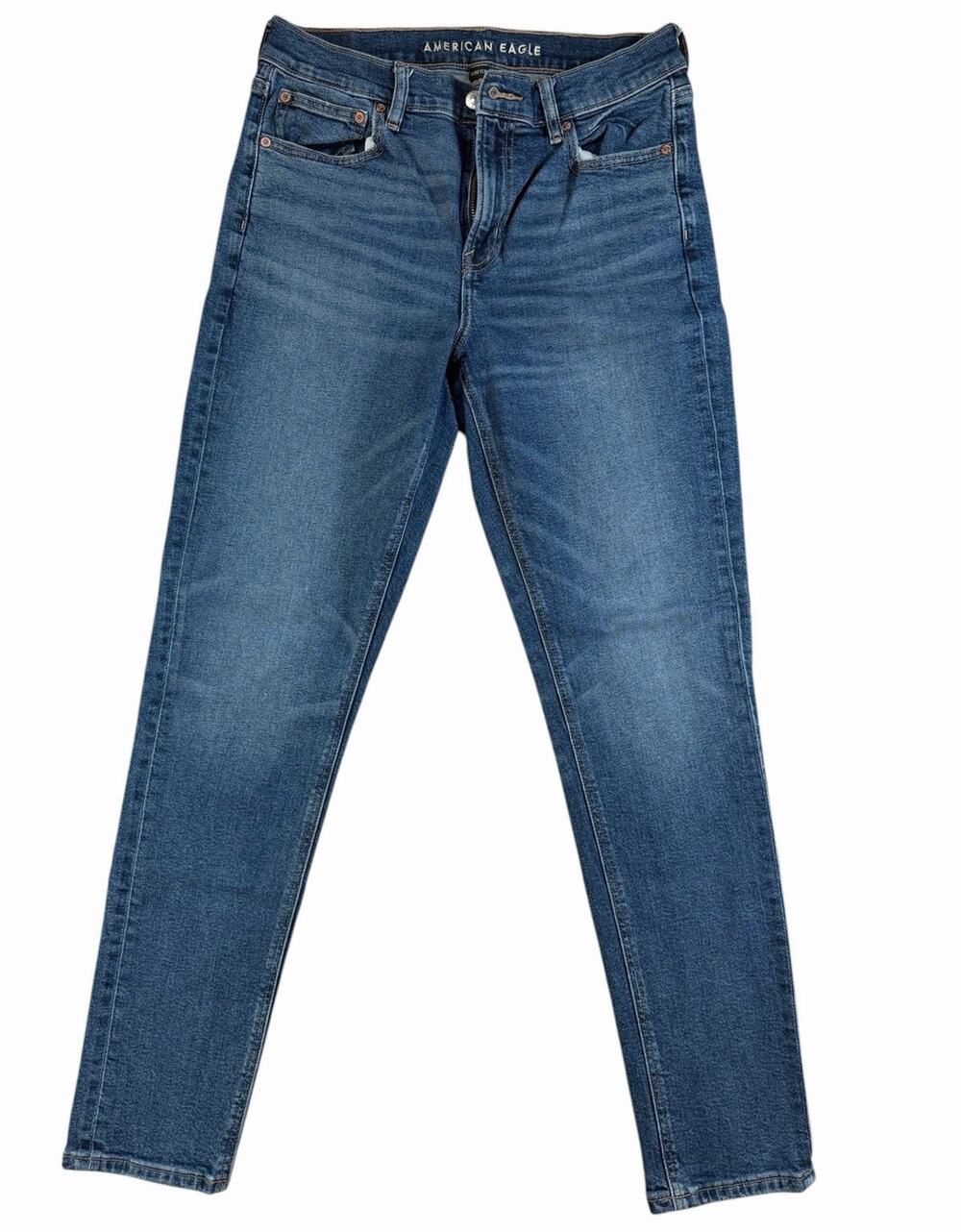 American Eagle Women’s Skinny Jeans Blue Medium Wash Stretch Denim 5-Pocket 6